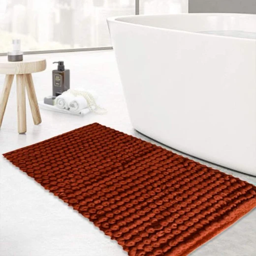 Nova Home Loopy Bath Mat, Chenille, Orange Color, 60X120 Cm Nova Home Loopy Bath Mat, Chenille, Orange Color, 60X120 Cm