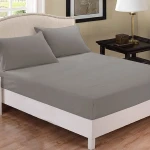Fieldcrest Plain Fitted Sheet Set, Grey Color, Twin Size - Fieldcrest