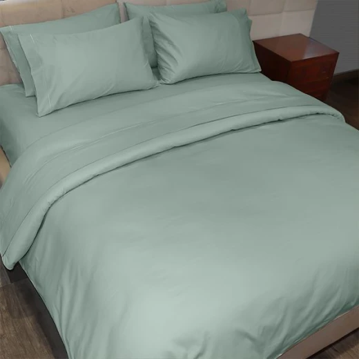 Fieldcrest plain duvet cover, cotton, jade color, super king size Fieldcrest plain duvet cover, cotton, jade color, super king size