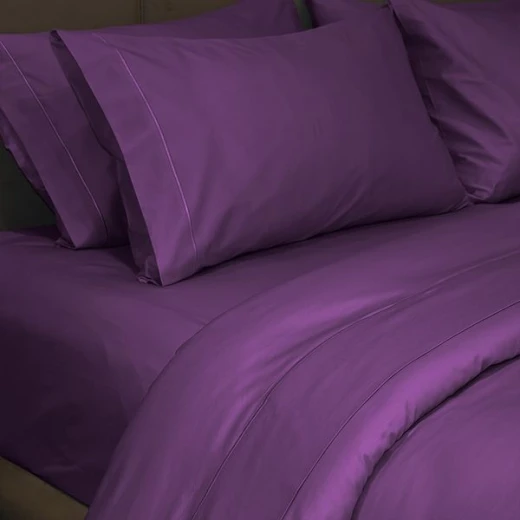Fieldcrest plain duvet cover, cotton, dark purple color, king size - Fieldcrest - Image 3