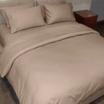 Fieldcrest plain duvet cover, cotton, linen color, king size - Fieldcrest