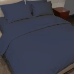 Fieldcrest plain duvet cover, cotton, navy blue color, king size - Fieldcrest