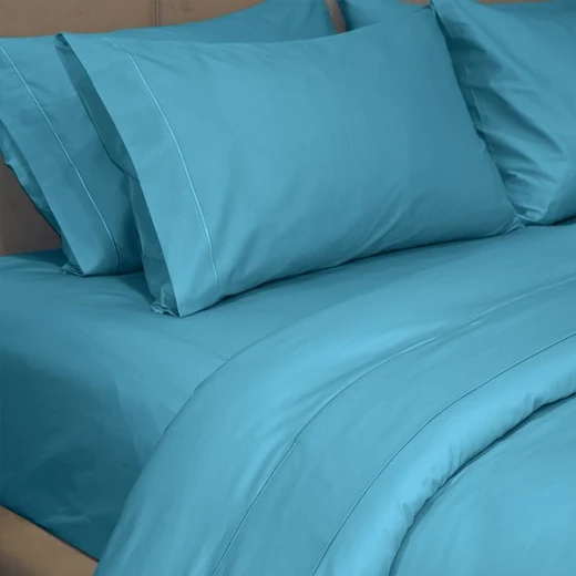 Fieldcrest plain duvet cover, cotton, turquoise color, king size - Fieldcrest - Image 3