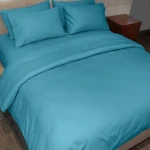 Fieldcrest plain duvet cover, cotton, turquoise color, queen size - Fieldcrest