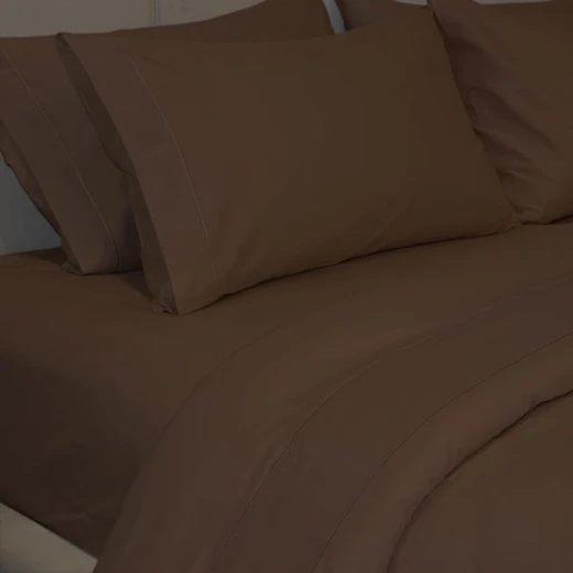 غطاء وجه لحاف بتصميم سادة, باللون البني داكن, حجم مفرد كبير من فيلدكريست - فيلدكريست - Image 3