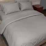 غطاء وجه لحاف بتصميم سادة, باللون الرمادي, حجم مفرد كبير من فيلدكريست - فيلدكريست