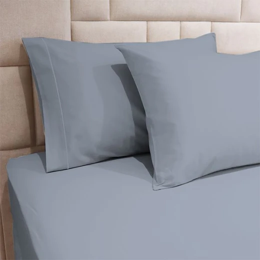 Fieldcrest plain fitted sheet set, cotton, blue color, king size, 3 pieces - Fieldcrest - Image 2