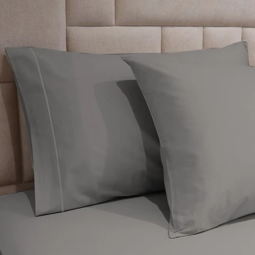 Fieldcrest plain fitted sheet set, cotton, grey color, king size, 3 pieces - Fieldcrest - Image 4