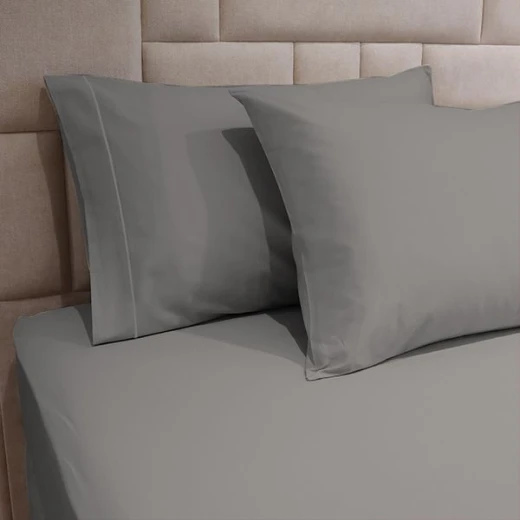 Fieldcrest plain fitted sheet set, cotton, grey color, king size, 3 pieces - Fieldcrest - Image 2