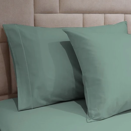 Fieldcrest plain fitted sheet set, cotton, jade color, king size, 3 pieces - Fieldcrest - Image 3