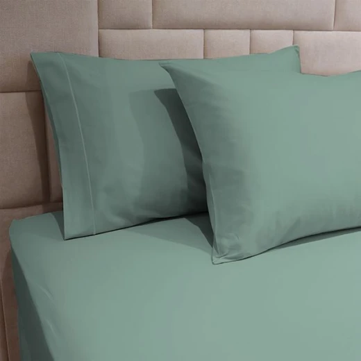 Fieldcrest plain fitted sheet set, cotton, jade color, king size, 3 pieces - Fieldcrest - Image 2