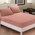 Fieldcrest plain fitted sheet set, cotton, old rose color, king size, 3 pieces - Fieldcrest