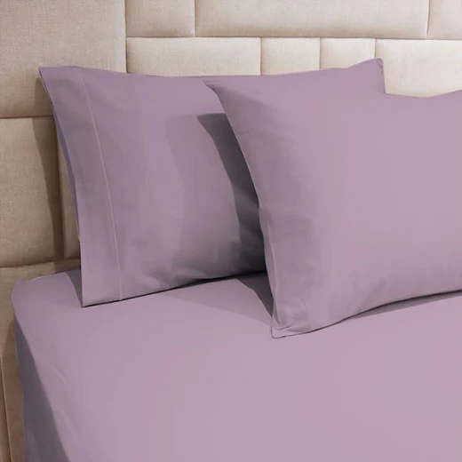 Fieldcrest plain fitted sheet set, cotton, plum color, king size, 3 pieces - Fieldcrest - Image 4