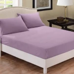 Fieldcrest plain fitted sheet set, cotton, plum color, king size, 3 pieces - Fieldcrest