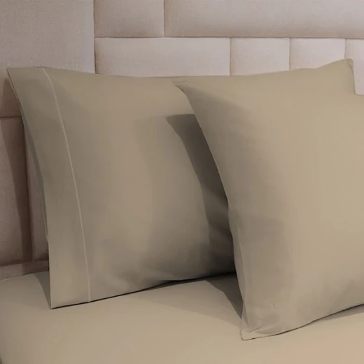 Fieldcrest plain fitted sheet set, cotton, canvas color, queen size, 3 pieces - Fieldcrest - Image 3