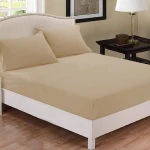 Fieldcrest plain fitted sheet set, cotton, canvas color, queen size, 3 pieces - Fieldcrest