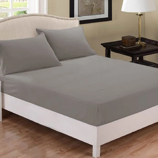 Fieldcrest Plain Fitted Sheet Set, Cotton, Grey Color, Queen Size, 3 Pieces Fieldcrest Plain Fitted Sheet Set, Cotton, Grey Color, Queen Size, 3 Pieces