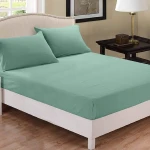Fieldcrest plain fitted sheet set, cotton, jade color, queen size, 3 pieces - Fieldcrest