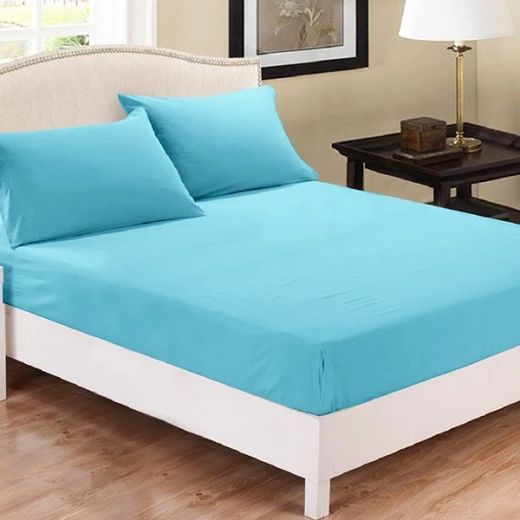 Fieldcrest plain fitted sheet set, cotton, turquoise color, queen size, 3 pieces Fieldcrest plain fitted sheet set, cotton, turquoise color, queen size, 3 pieces