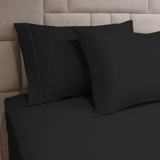 Fieldcrest plain fitted sheet set, black color, twin size - Fieldcrest - Image 3
