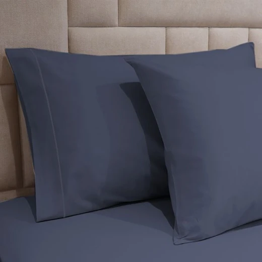 Fieldcrest plain fitted sheet set, navy blue color, twin size - Fieldcrest - Image 2