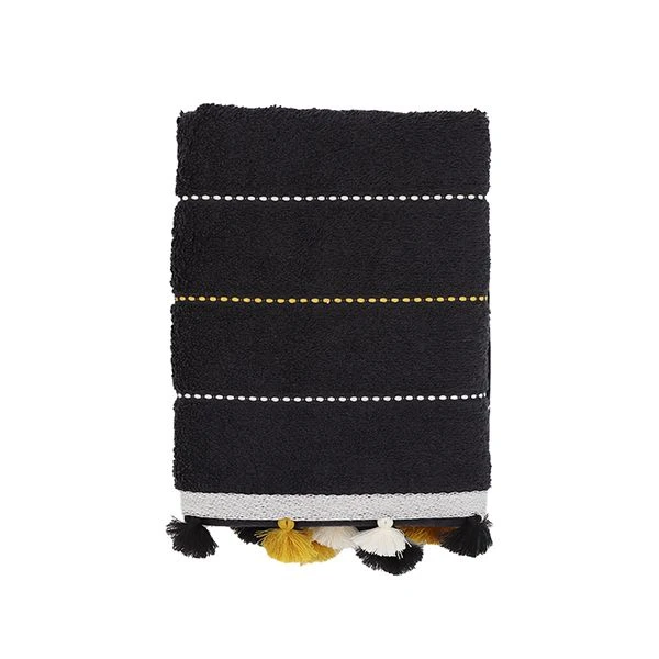 Nova home simone jacquard towel, blacl color, 50x90 size - Nova Home