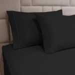 Fieldcrest plain pillowcase set, cotton, black color, 2 pieces - Fieldcrest
