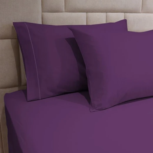 Fieldcrest Plain Pillowcase Set, Cotton, Dark Purple Color, 2 Pieces Fieldcrest Plain Pillowcase Set, Cotton, Dark Purple Color, 2 Pieces