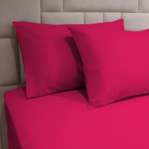 Fieldcrest plain pillowcase set, cotton, fuchsia color, 2 pieces Fieldcrest plain pillowcase set, cotton, fuchsia color, 2 pieces