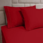 Fieldcrest plain pillowcase set, cotton, red color, 2 pieces - Fieldcrest