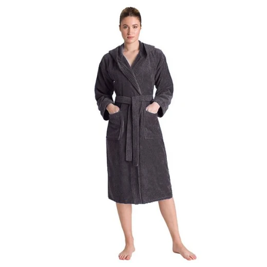 Cannon plain bathrobe, cotton, black color - Cannon - Image 2