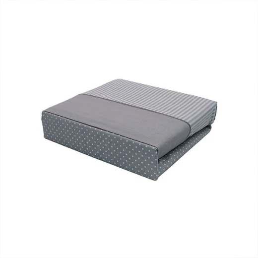Cannon dots and stripes fitted sheet set, poly cotton, grey color, twin size Cannon dots and stripes fitted sheet set, poly cotton, grey color, twin size
