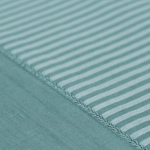 Cannon dots and stripes fitted sheet set, poly cotton, jade color, twin size - Cannon - Image 3