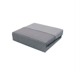 Cannon Dots And Stripes Fitted Sheet Set, Poly Cotton, Grey Color, Queen Size, 3 Pieces - Cannon