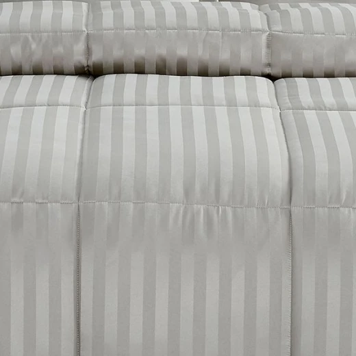 Nova home ultrastripe hotel style comforter set, grey color, twin size, 4 pieces - Nova Home - Image 4