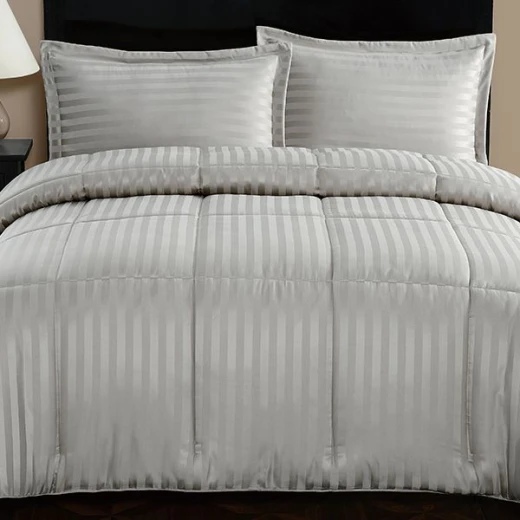 Nova home ultrastripe hotel style comforter set, grey color, twin size, 4 pieces Nova home ultrastripe hotel style comforter set, grey color, twin size, 4 pieces