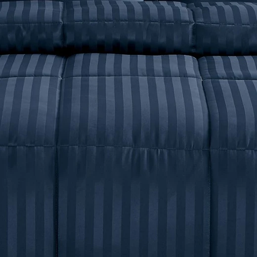 Nova Home UltraStripe Hotel Style Comforter Set, Navy Blue Color, Twin Size, 4 Pieces - Nova Home - Image 2