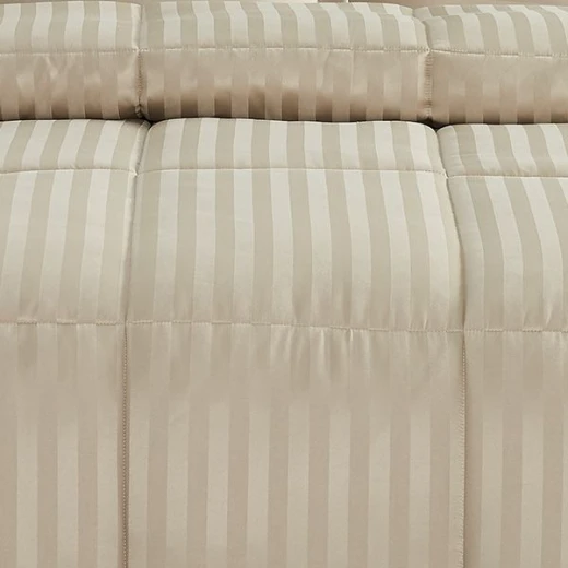 Nova home ultrastripe hotel style comforter set, sand color, twin size, 4 pieces - Nova Home - Image 3