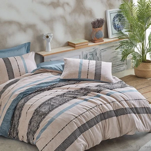 طقم لحاف بتصميم مطبوع, باللون الأزرق, حجم مفرد كبير, 4 قطع من نوفا هوم طقم لحاف بتصميم مطبوع, باللون الأزرق, حجم مفرد كبير, 4 قطع من نوفا هوم