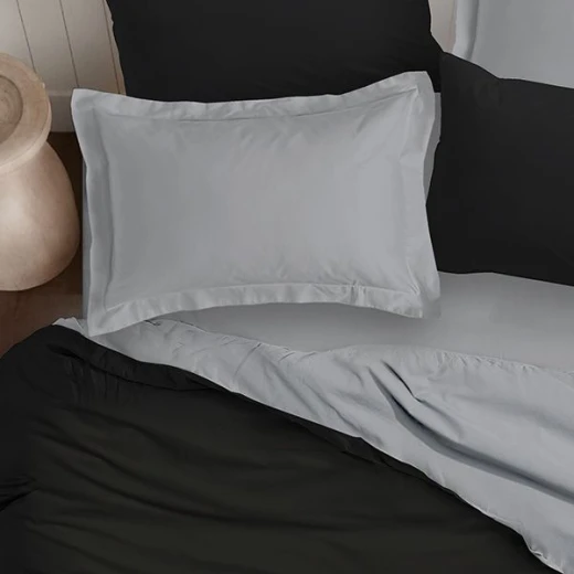 Nova Home Plain Comforter Set, Black And Grey Color, Twin Size, 4 Pieces - Nova Home - Image 2
