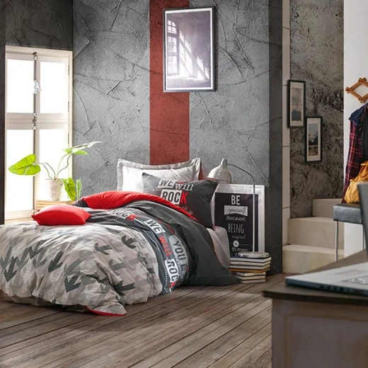 طقم لحاف بتصميم مطبوع, بالون الرمادي, حجم مفرد كبير, 4 قطع من نوفا هوم - نوفا هوم - Image 3