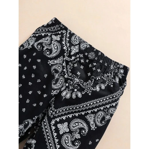 بلوزة وسروال قصير طباعة بيزلي - Image 6