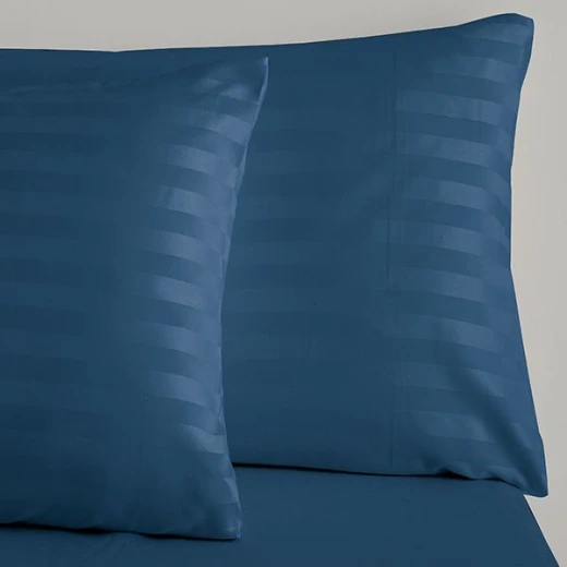 Nova Home UltraStripe Hotel Style Pillowcase Set, Navy Blue Color - Nova Home - Image 2