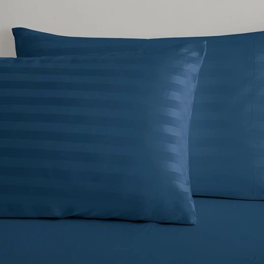 Nova Home UltraStripe Hotel Style Pillowcase Set, Navy Blue Color - Nova Home - Image 3
