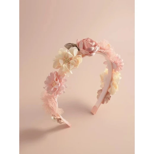 طوق شعر بناتي مزخرف بالزهور - Image 3