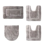 Nova Home Pearl Bath Mat Set, Light Beige Color, 4 Pieces - Nova Home
