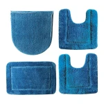 Nova Home Table Tufted Bath Mat Set, Dark Blue Color, 4 Pieces - Nova Home