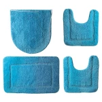 Nova Home Table Tufted Bath Mat Set, Turquoise Color, 4 Pieces - Nova Home