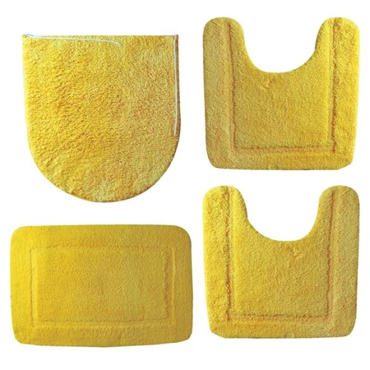 Nova Home Table Tufted Bath Mat Set, Yellow Color, 4 Pieces Nova Home Table Tufted Bath Mat Set, Yellow Color, 4 Pieces