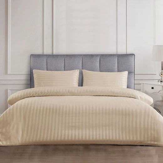 Nova Home UltraStripe Hotel Style Duvet Cover Set, Queen Size, Beige Color Nova Home UltraStripe Hotel Style Duvet Cover Set, Queen Size, Beige Color